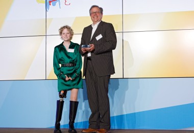 Christoph Dörr und Annika auf der GPMA-Bühne. 